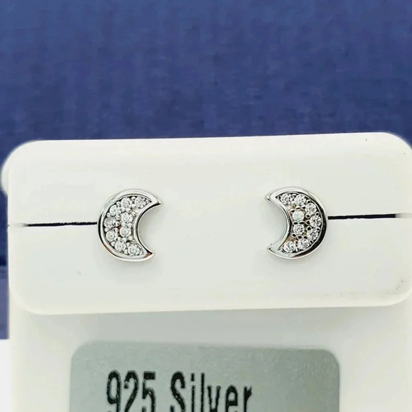 "#925 Sterling Silver CZ Stud Earrings for Women/Girl, US925P1023 - Picture 5 of 11